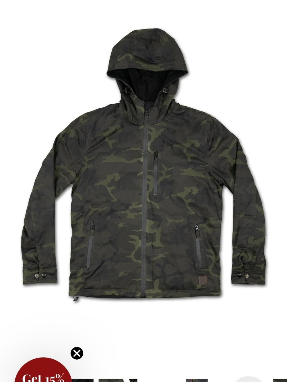 Iron & Resin Quartermaster Men's Hooded Field Jacket in Dark Green Camo
